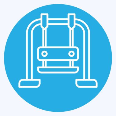 Simge salıncağı. Lunapark sembolüyle ilgili. Mavi gözlü. Basit dizayn edilebilir. Basit resimleme