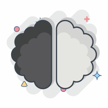 Simge Beyin Fırtınası. İş Analizi sembolüyle ilgili. komik stil basit tasarım düzenlenebilir. Basit resimleme