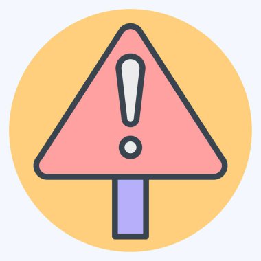 Simge Yolu Çalışması. Yol İşareti sembolüyle ilgili. renk arkadaşı stili. Basit dizayn edilebilir. Basit resimleme