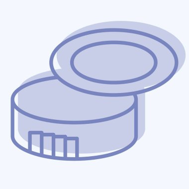 Simge Konserve Açacağı. Kamp sembolüyle ilgili. İki ton stili. Basit dizayn edilebilir. Basit resimleme