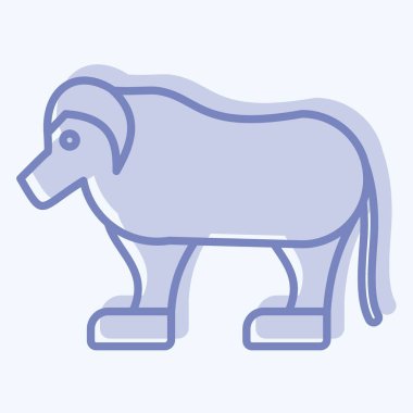 Simge Qiviut. Alaska sembolüyle ilgili. İki ton stili. Basit dizayn edilebilir. Basit resimleme