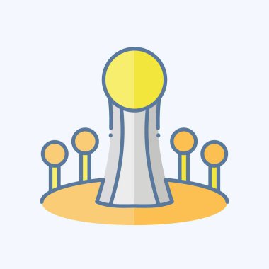 Icon Astana. Başkent sembolüyle ilgili. Karalama stili. Basit dizayn edilebilir. Basit resimleme