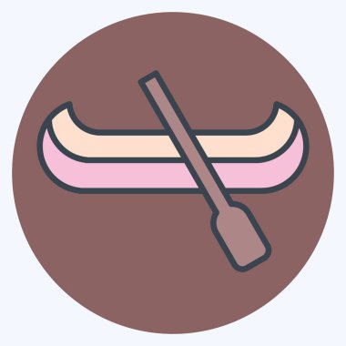 Simge kanosu. Amerikan Yerli Sembolü ile ilgili. renk arkadaşı stili. Basit dizayn edilebilir. Basit resimleme