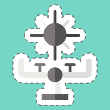 Etiket çizgisi tahterevalliyi kesti. Lunapark sembolüyle ilgili. Kabartma tarzı. Basit dizayn edilebilir. Basit resimleme