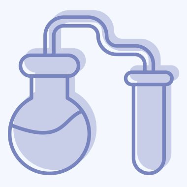 Simgesel Kimyasal Deneyler. Biyokimya sembolüyle ilgili. İki ton stili. Basit dizayn edilebilir. Basit resimleme