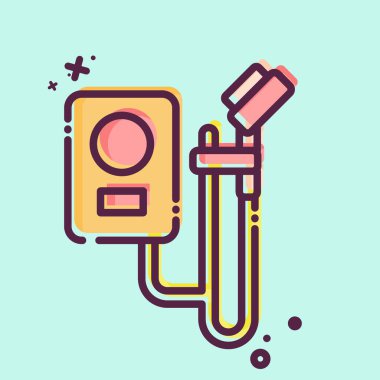 Simge Duşu. Banyo sembolüyle ilgili. MBE tarzı. Basit dizayn edilebilir. Basit resimleme