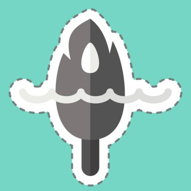 Çıkartma hattı eriyen buzu kesti. İklim Değişikliği sembolüyle ilgili. Basit dizayn edilebilir. Basit resimleme