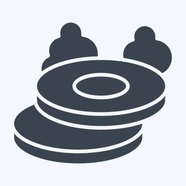 İkon Biftek. Kahvaltı sembolüyle ilgili. Kabartma tarzı. Basit dizayn edilebilir. Basit resimleme