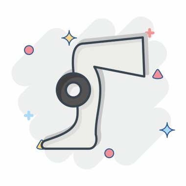 İkon Shin. Vücut Ache sembolüyle ilgili. Çizgi roman. Basit dizayn edilebilir. Basit resimleme