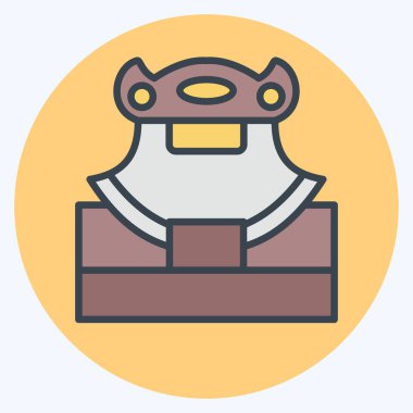 İkon Ulu Kılıcı. Alaska sembolüyle ilgili. renk arkadaşı stili. Basit dizayn edilebilir. Basit resimleme