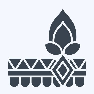 Icon Boho Saç bandı. Yerli halk sembolüyle ilgili. Kabartma tarzı. Basit dizayn edilebilir. Basit resimleme