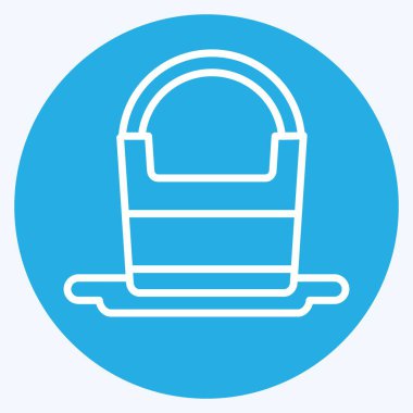 Simge Su Kovası. Kamp sembolüyle ilgili. Mavi gözlü. Basit dizayn edilebilir. Basit resimleme