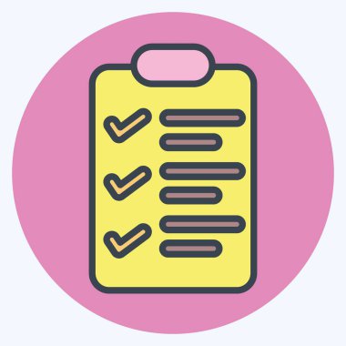 Simge Kontrol Listesi. İş Analizi sembolüyle ilgili. renk eşi biçimi basit tasarım düzenlenebilir. Basit resimleme