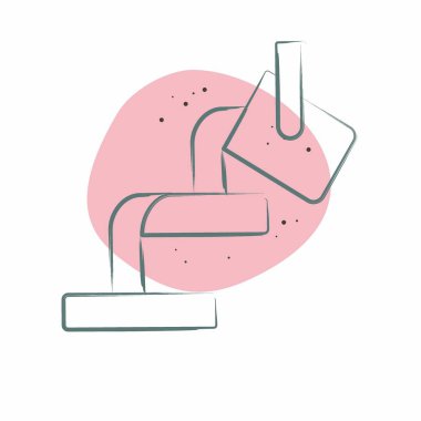 Simge eridi. Madencilik sembolüyle ilgili. Renkli Leke Biçimi. Basit dizayn edilebilir. Basit resimleme