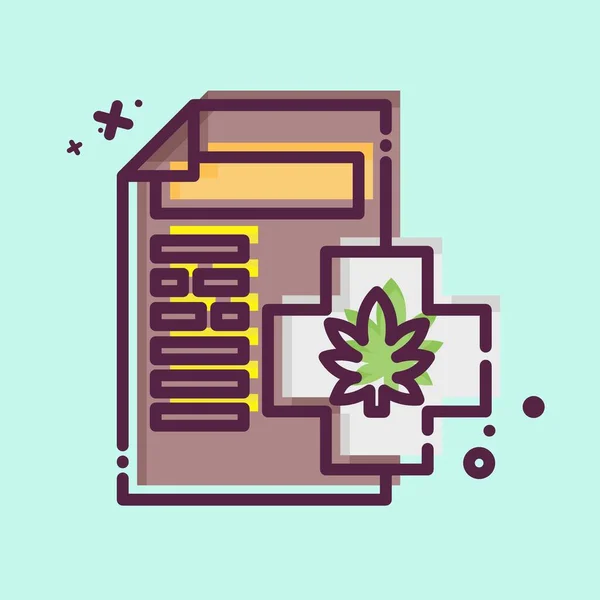 Icône Licences Cannabis Lié Symbole Cannabis Style Mbe Conception Simple — Image vectorielle
