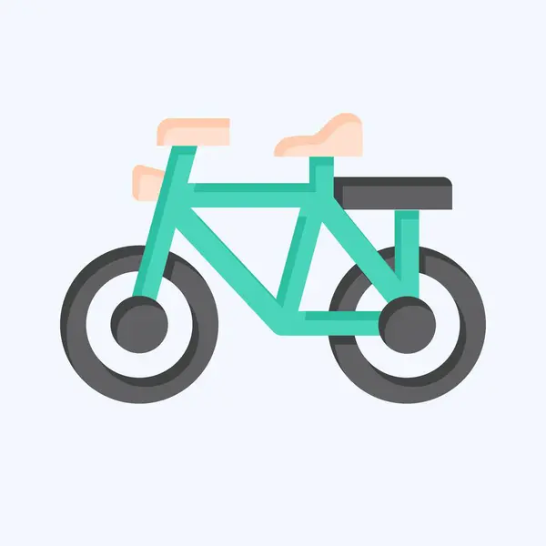 Icône Bicyclette Liée Symbole Bicyclette Style Plat Conception Simple Modifiable — Image vectorielle