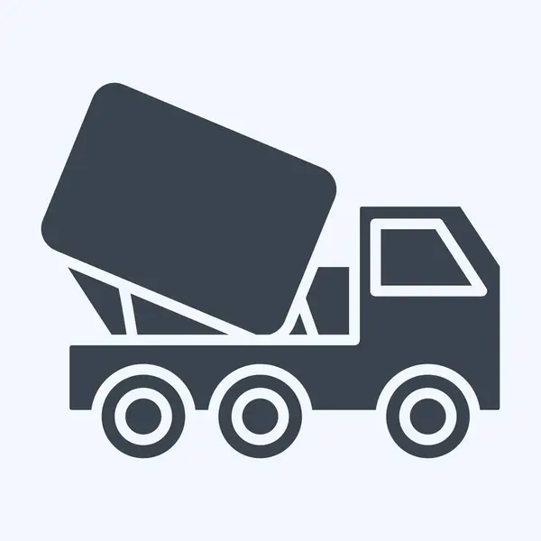 Misturador Camiões Ícones Relacionado Com Símbolo Material Construção Estilo Glifo —  Vetores de Stock