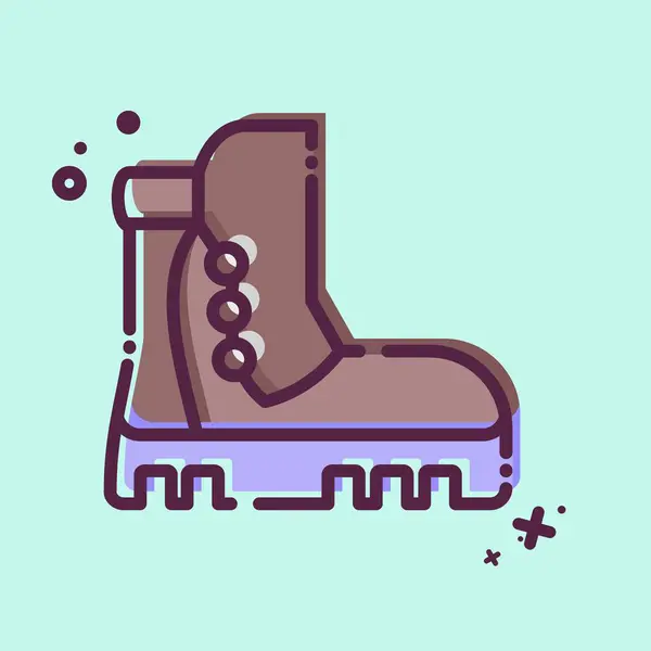 Icon Boots Související Symbolem Camping Mbe Styl Jednoduchý Design Upravitelný — Stockový vektor