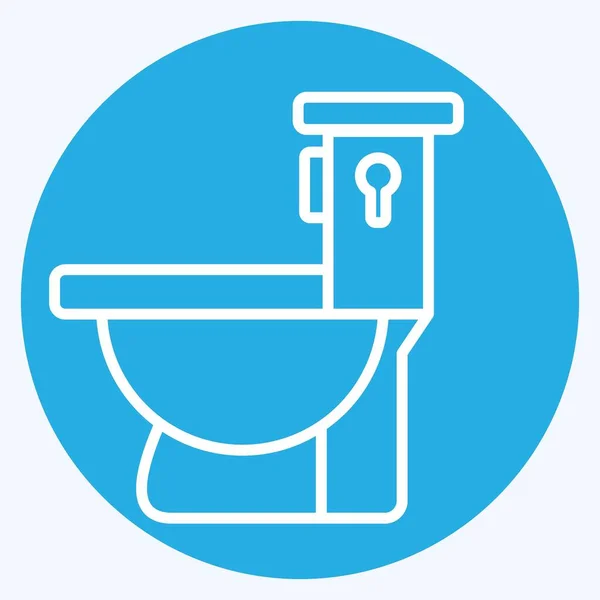 アイコン トイレ 建材シンボルに関連する ブルーアイスタイル 編集可能なシンプルなデザイン シンプルなイラスト — ストックベクタ