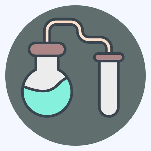 Ikonische Chemische Experimente Mit Dem Symbol Für Biochemie Verwandt Farbe — Stockvektor