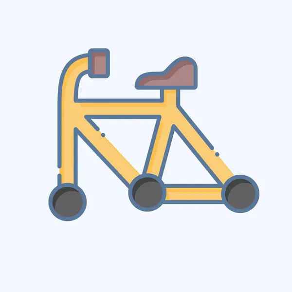 Icône Cadre Lié Symbole Vélo Style Doodle Conception Simple Modifiable — Image vectorielle