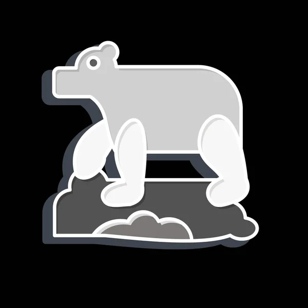 Икона Белый Медведь Связан Символом Аляски Глянцевый Стиль Простой Дизайн — стоковый вектор