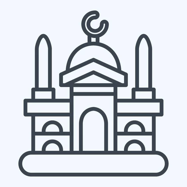 Ikone Damaskus Verwandt Mit Dem Symbol Des Kapitals Linienstil Einfaches — Stockvektor