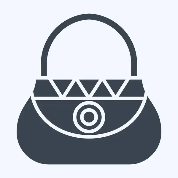 Icon Bag Относится Символу Коренных Народов Стиле Глифа Простой Дизайн — стоковый вектор