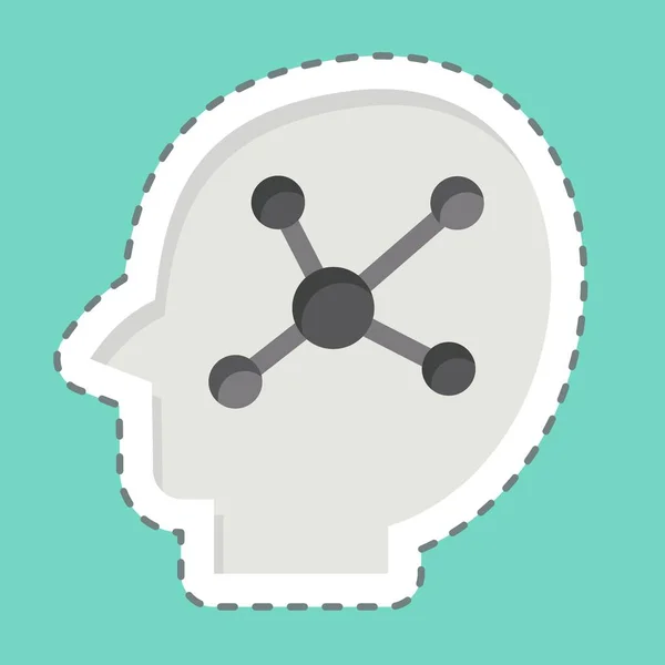 Sticker Line Cut Mind Mapping Related Business Analysis Symbol Simple — Stock Vector