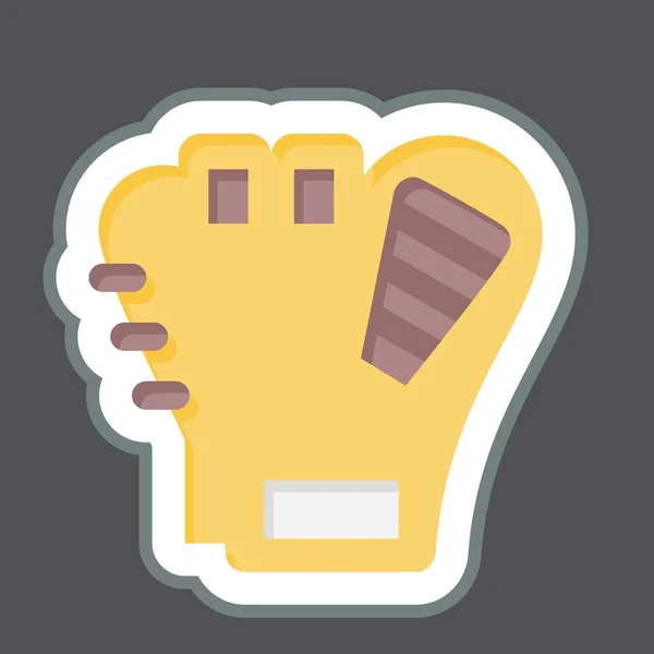 Sticker Synthetic Baseball Glove Related Baseball Symbol Simple Design Editable — Stock Vector