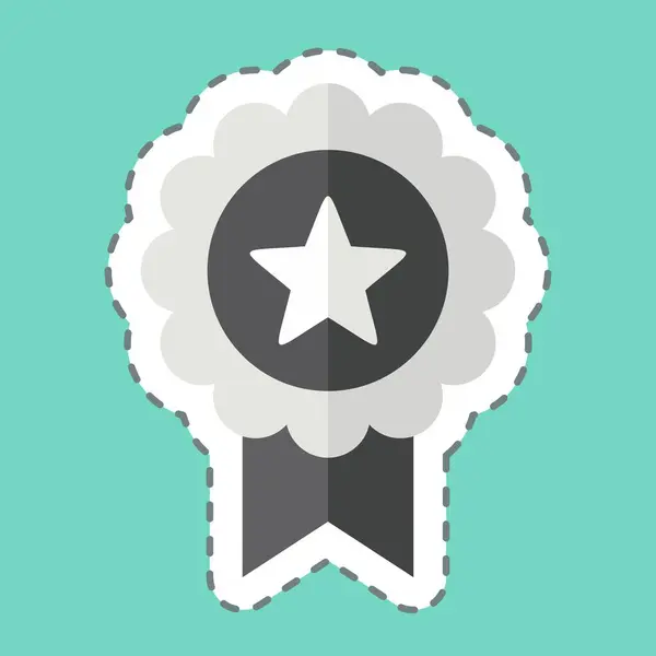 Sticker Line Cut Badge Relativo Simbolo Award Design Semplice Modificabile — Vettoriale Stock