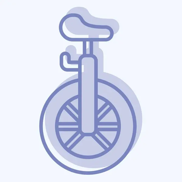 Icon Unicycle Related Amusement Park Symbol Two Tone Style Simple — Stock Vector