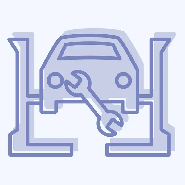 Icon Service Относится Автомобилю Автомобильному Символу Двухтональный Стиль Простой Дизайн — стоковый вектор
