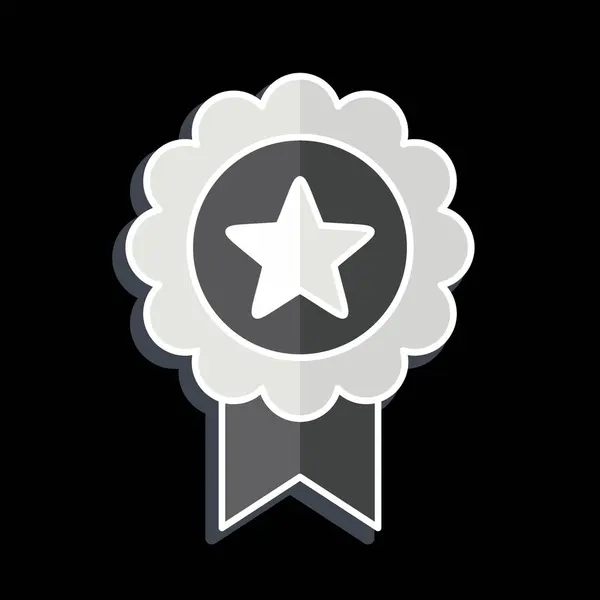 Badge Icône Lié Symbole Award Style Brillant Conception Simple Modifiable — Image vectorielle