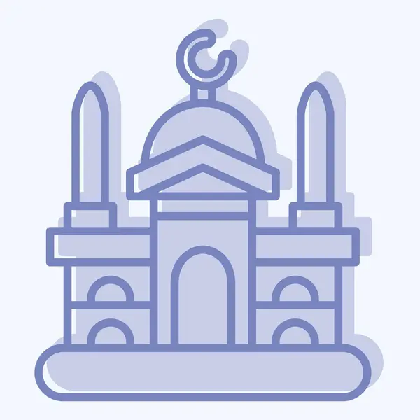 Icona Damasco Relativo Simbolo Del Capitale Stile Bicolore Design Semplice — Vettoriale Stock