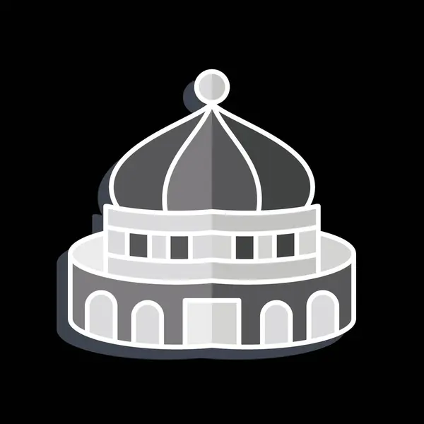 Ікона Єрусалим Пов Язаний Символом Капіталу Глянцевий Стиль Простий Дизайн — стоковий вектор