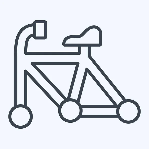 Icône Cadre Lié Symbole Vélo Style Ligne Conception Simple Modifiable — Image vectorielle