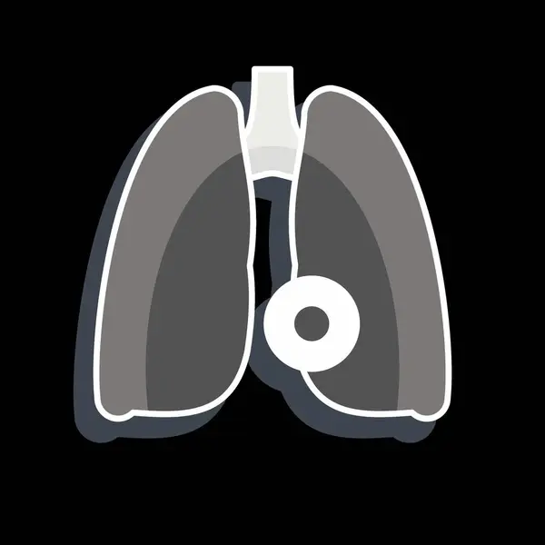Icon Lung Hastalığı Vücut Ache Sembolüyle Ilgili Parlak Bir Stil — Stok Vektör