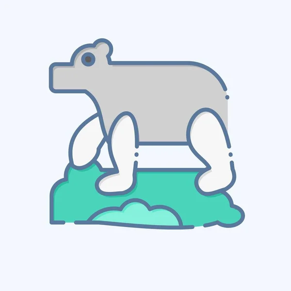 Ikona Polární Medvěd Související Symbolem Aljašky Stylu Čmáranice Jednoduchý Design — Stockový vektor
