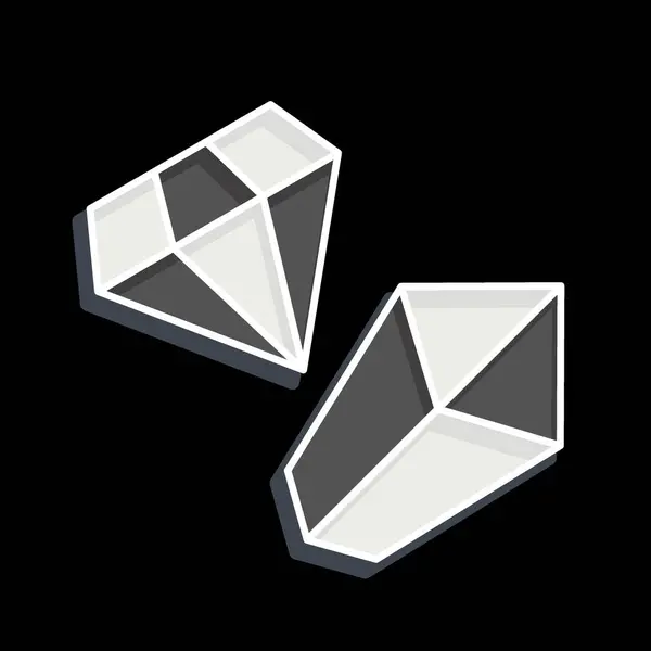 Icon Gemstone 与采矿符号有关 光滑的风格 简单的设计可以编辑 简单的例子 — 图库矢量图片