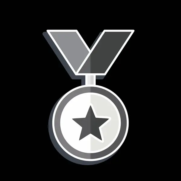 Medalha Ícone Relacionado Com Símbolo Prêmio Estilo Brilhante Design Simples —  Vetores de Stock
