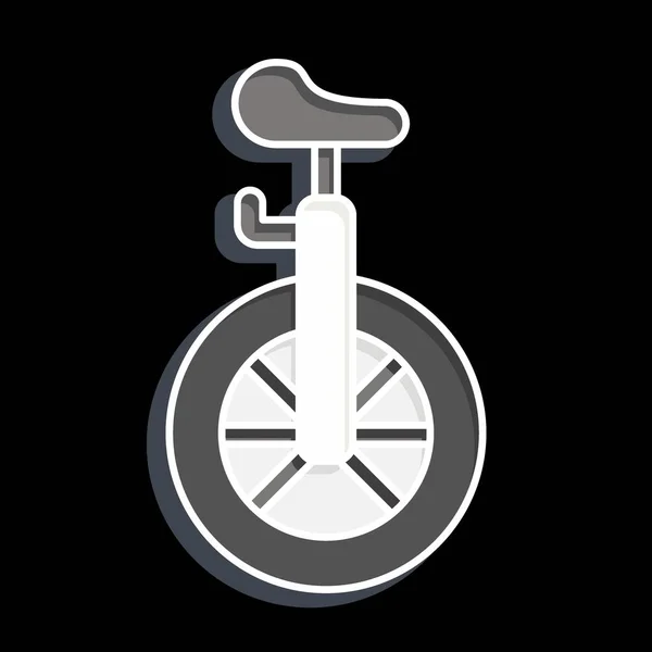 Icône Monocycle Lié Symbole Parc Attractions Style Brillant Conception Simple — Image vectorielle