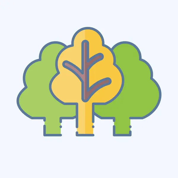 Icono Vegetación Relacionado Con Símbolo Del Cambio Climático Estilo Garabato — Vector de stock