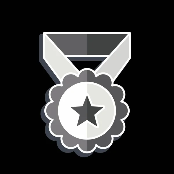 Icon Medal Zusammenhang Mit Award Symbol Hochglanzstil Einfaches Design Editierbar — Stockvektor