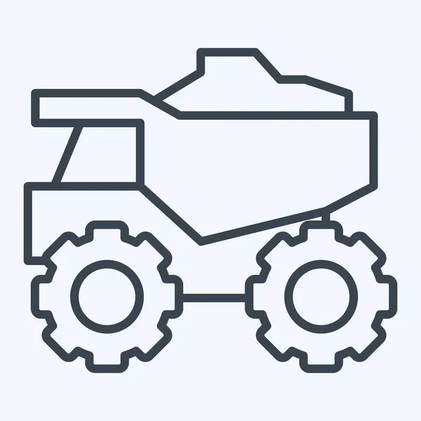 Icon Truck Zusammenhang Mit Bergbau Symbol Linienstil Einfaches Design Editierbar — Stockvektor