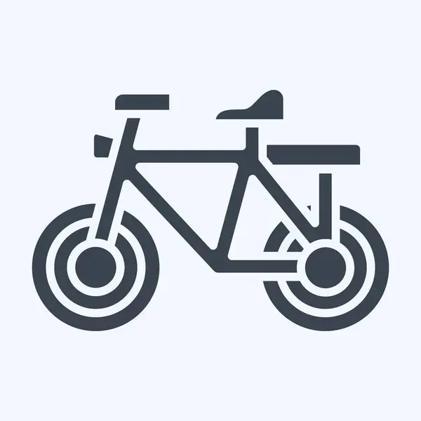 Icon Bicicleta Relacionada Com Símbolo Bicicleta Estilo Glifo Design Simples — Vetor de Stock