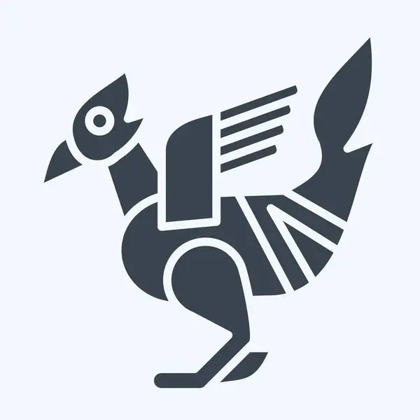 Иконные Статуи Птиц Связано Символом Камбодии Стиле Глифа Простой Дизайн — стоковый вектор