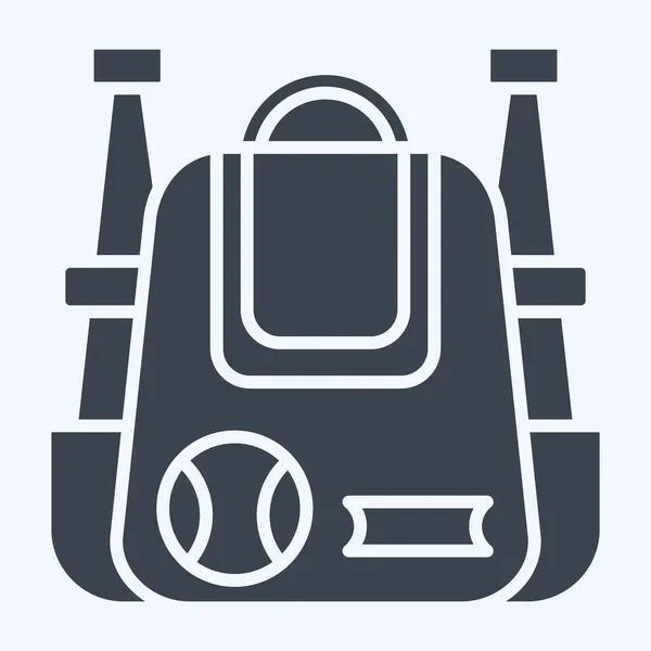 Icon Baseball Bag Related Baseball Symbol Glyph Style Simple Design — Stock Vector