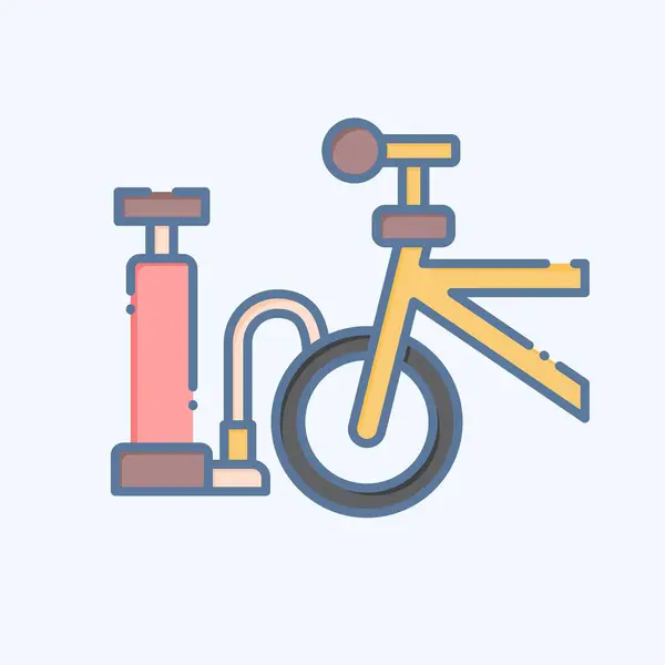 自転車シンボルに関連するアイコンエアポンプ 落書きスタイル 編集可能なシンプルなデザイン シンプルなイラスト — ストックベクタ