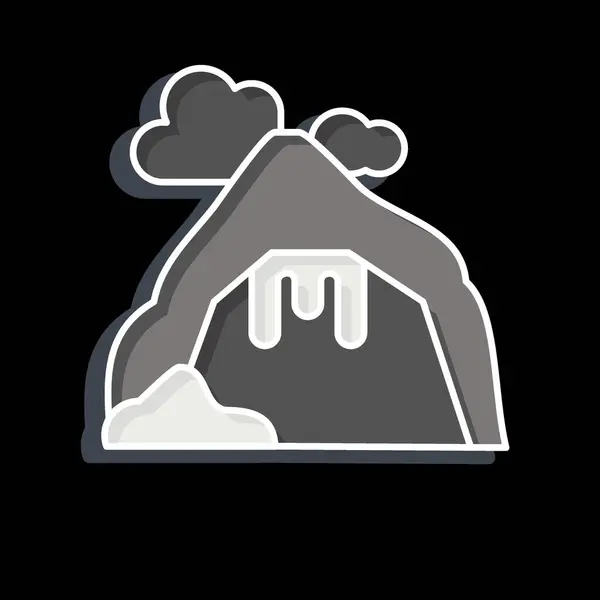 Icon Cave Relacionado Con Símbolo Alaska Estilo Brillante Diseño Simple — Vector de stock